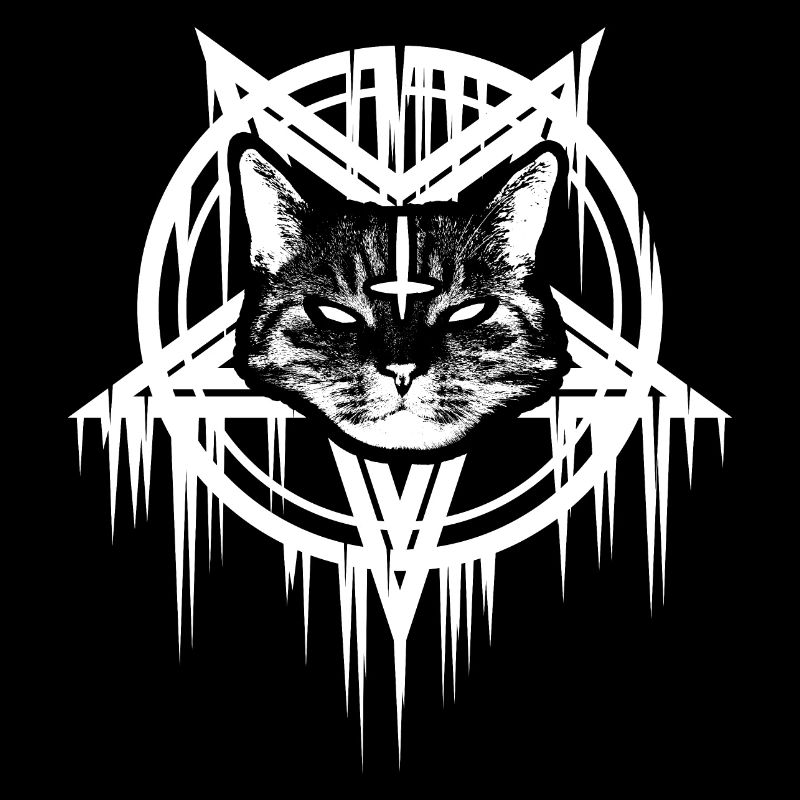 Chat satanique dans Pentagramme