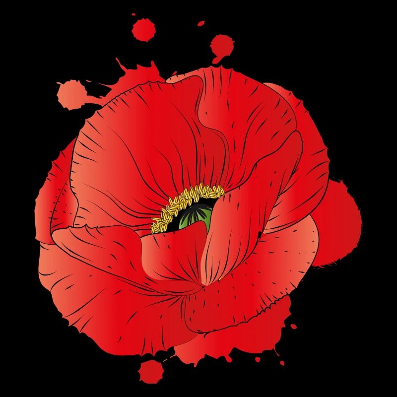 große Blüte eines Klatschmohns als Graffiti