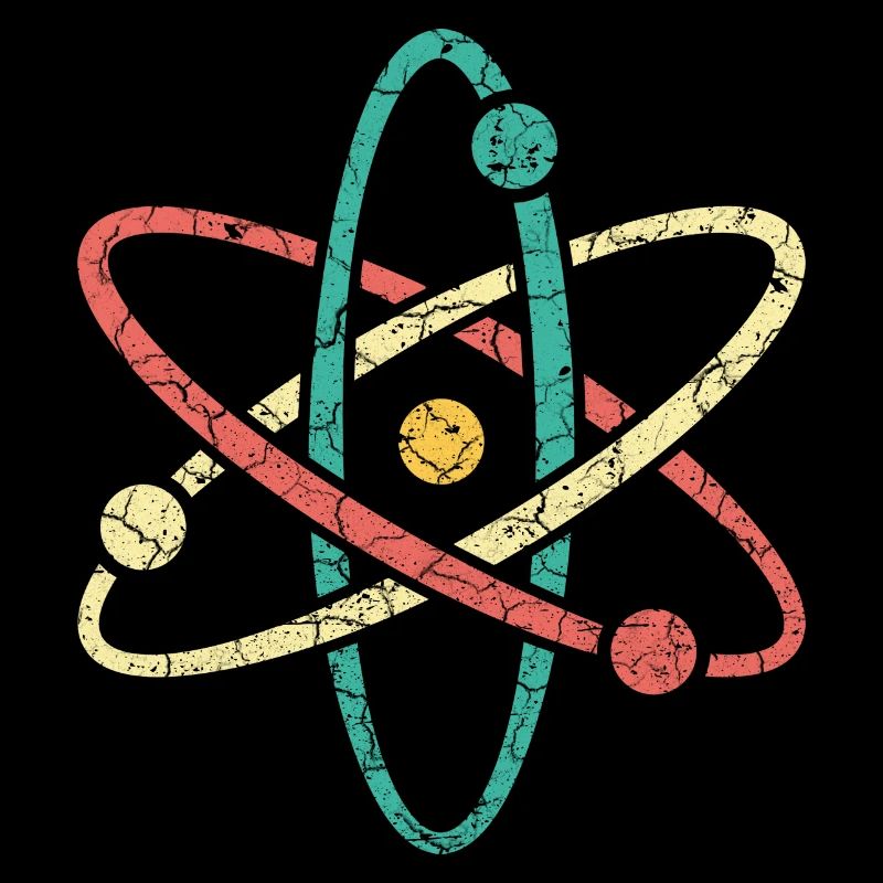 Cool atom in vintage style for nerds & students