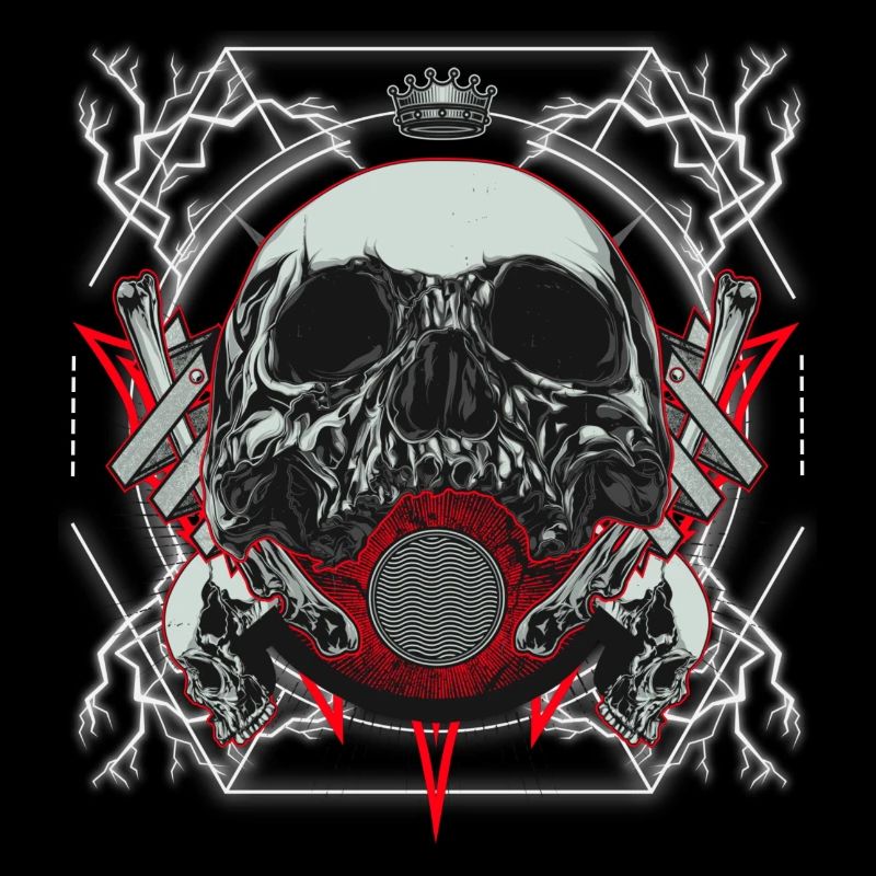 Skull Artwork with Lightning