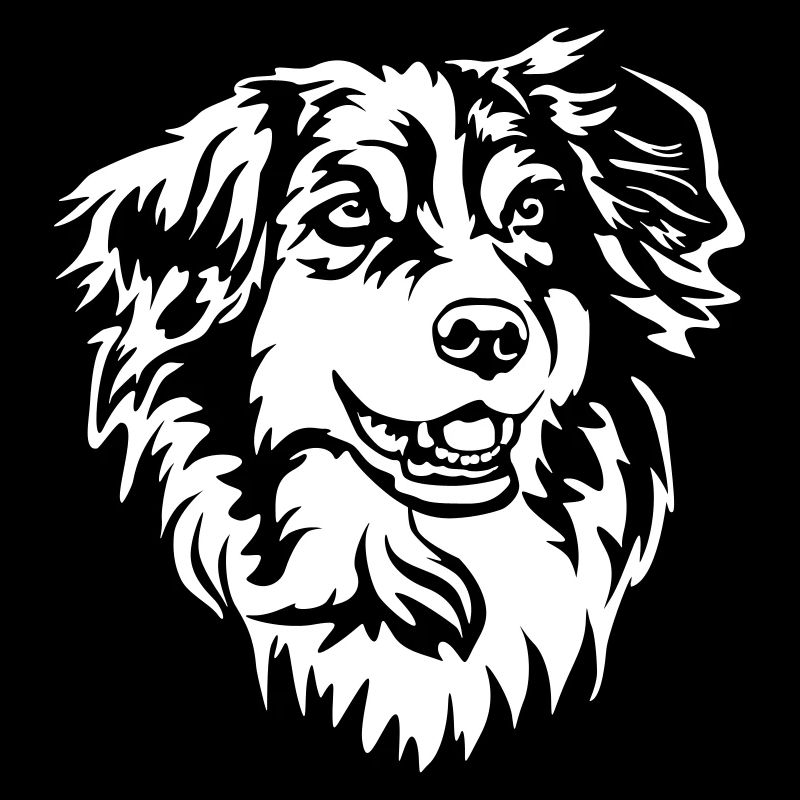 Australian Shepherd Head "Black Edition"