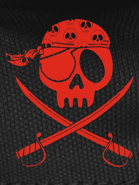 Red pirate skull