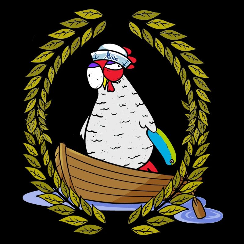 Lorbeerkranz Oma Huhn Moin Seenot Paddelboot Ahoi