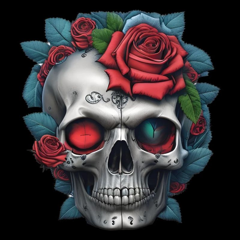 Skull with roses