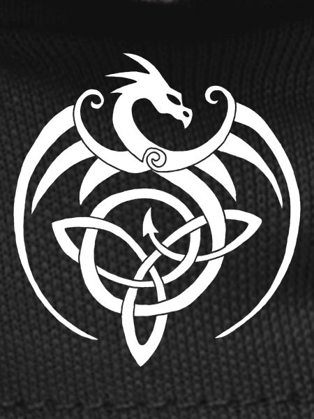 White dragon and Celtic symbol