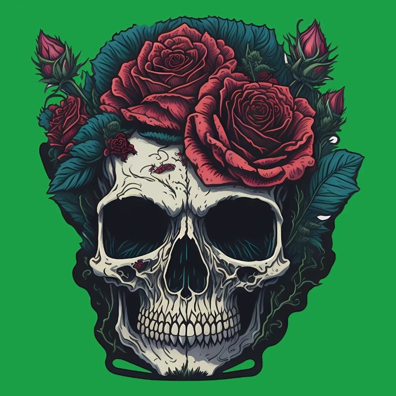 Skull with roses