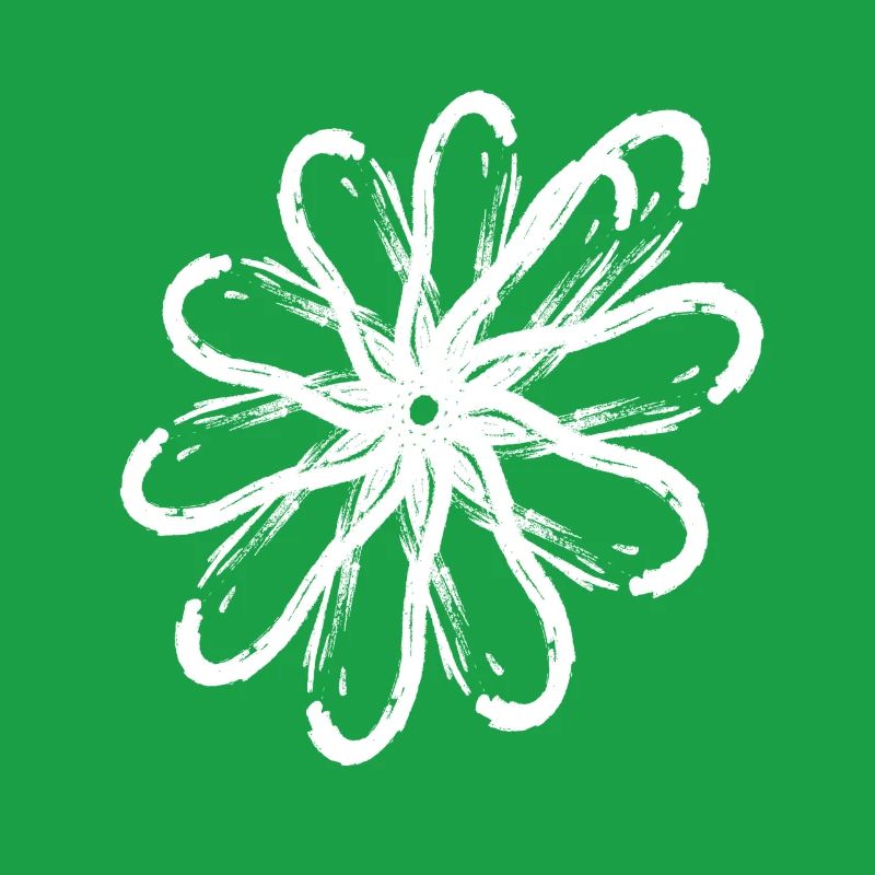 Pattern border effect flower white