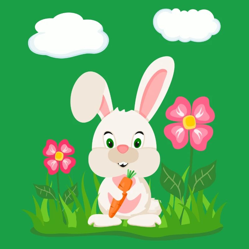 Cute Rabbit with Carrot Bunny Bunny Easter Bunny