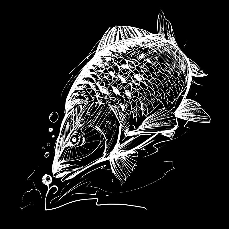 Poisson de vie ! - Tshirt de pêche carpe en blanc