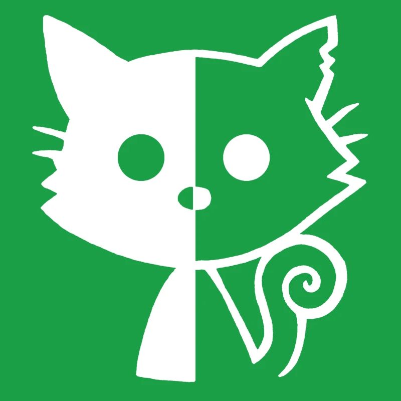 Chat yin et yang (blanc)