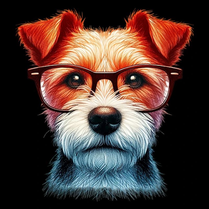 Chien avec des lunettes