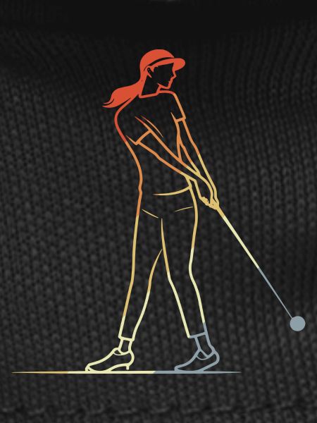 Female Golfer Line Art