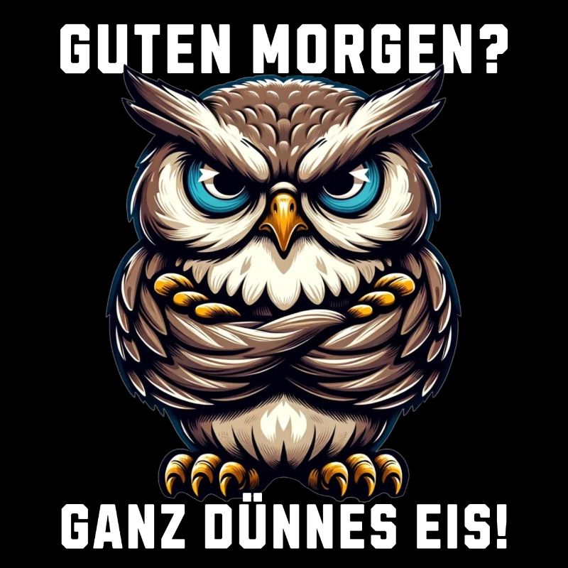 Guten Morgen Ganz dünnes Eis mürrische Eule