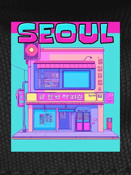 Neon Seoul Arcade Facade