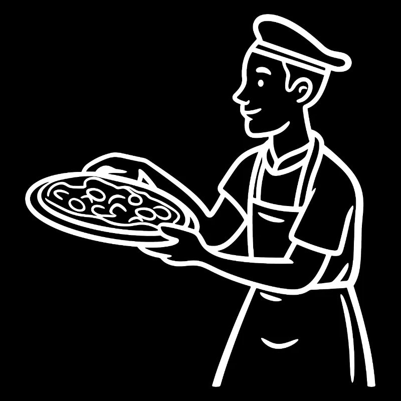 Pizzabäcker Zeichnung