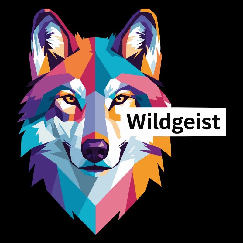 Farbiger Wolfskopf "Wildgeist"