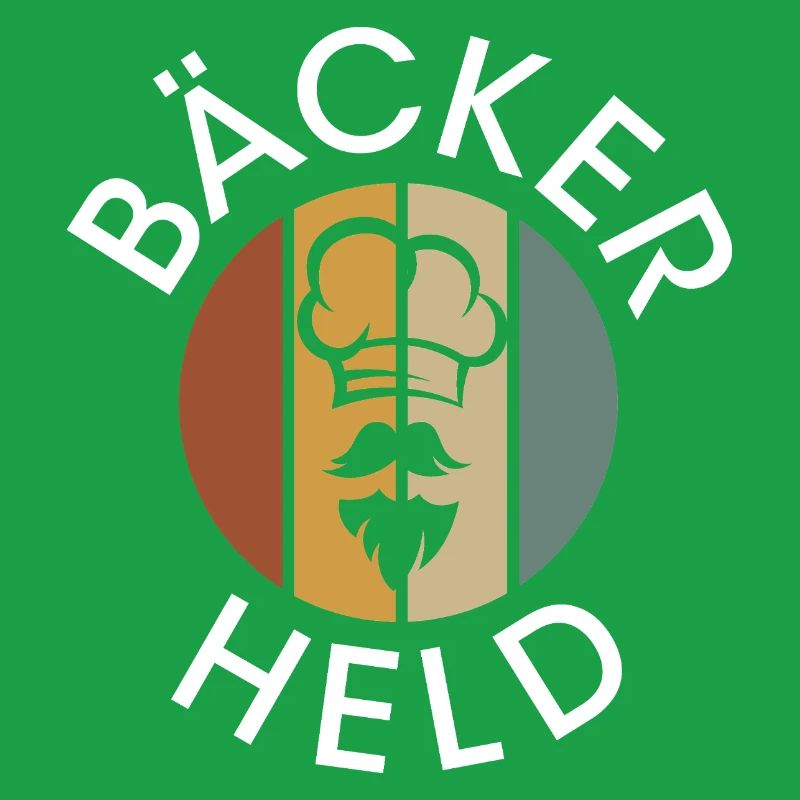 vintage Bäcker Logo - retro Bäckerei mit Bart