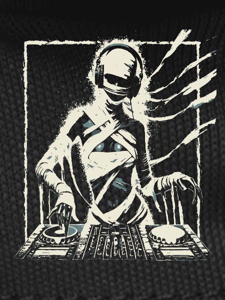 Futuristic DJ with Glitch Effects.