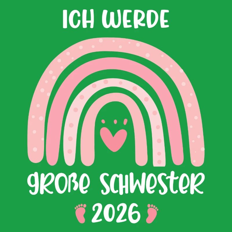 Ich werde große Schwester 2026 Regenbogen Mädchen