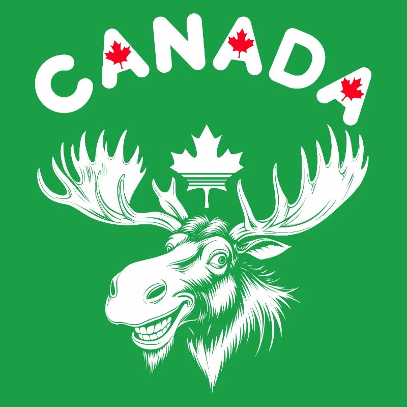 Dessin d’un orignal canadien avec des feuilles d’érable