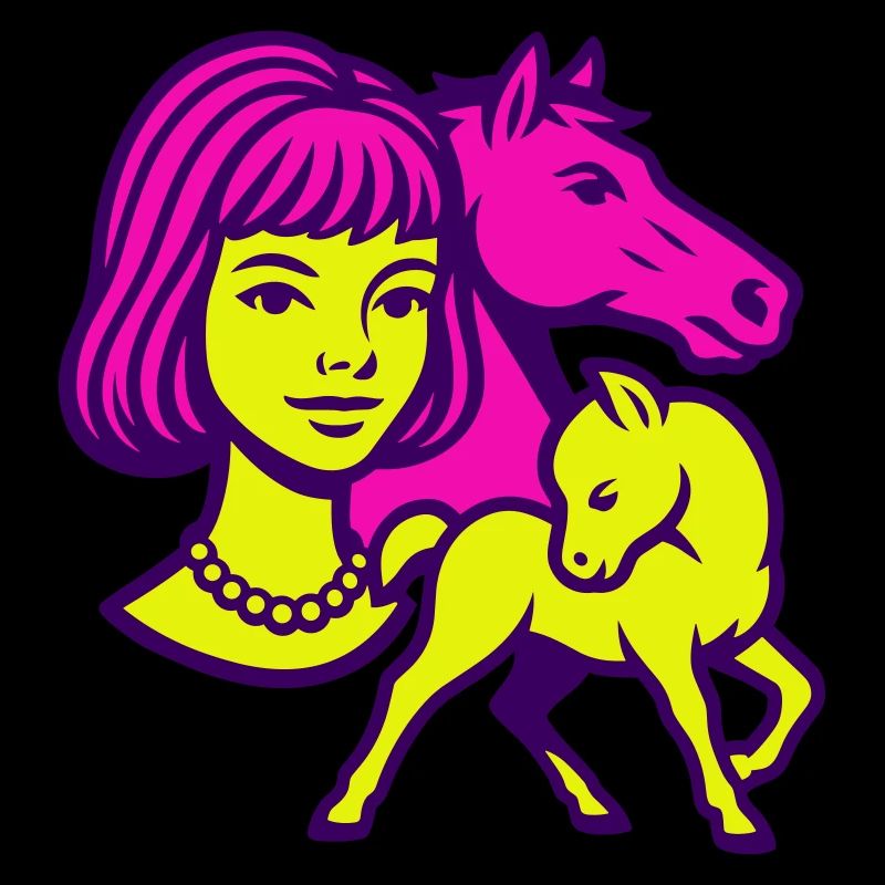 Fille Cheval Pop Art