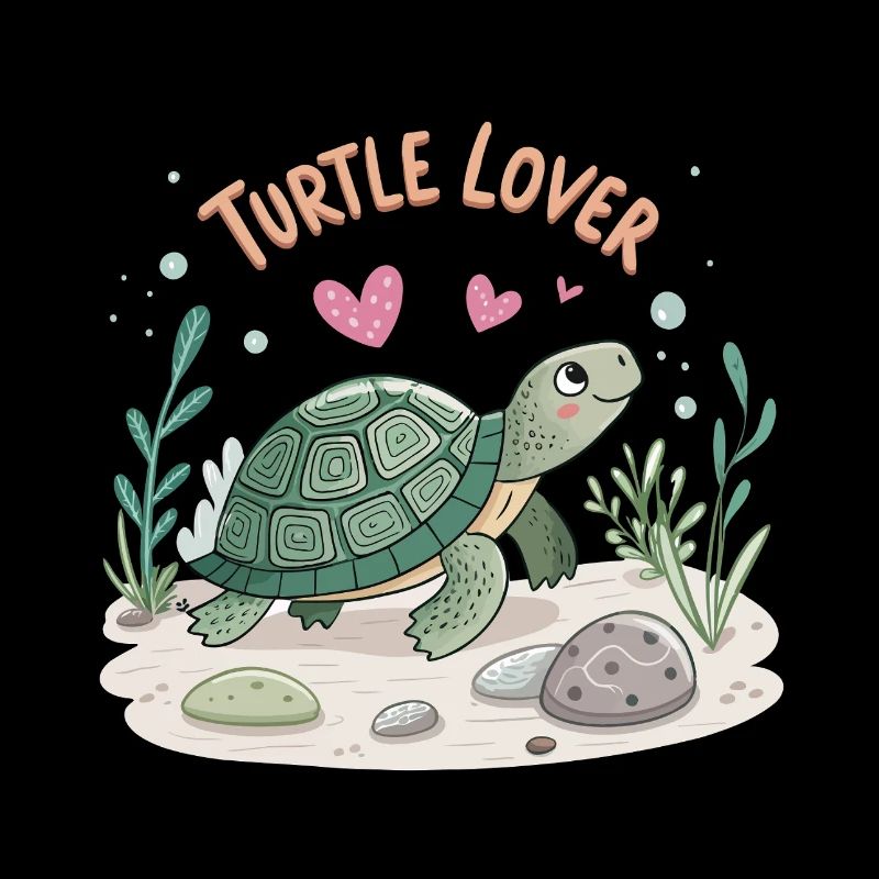 Turtle in Love Illustration