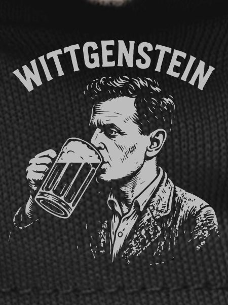 Whittgenstein Beer Drinking Illustration