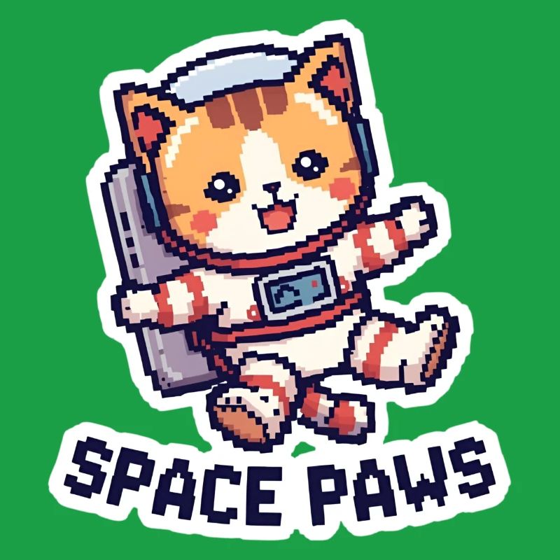 Space Paws – Chat pixel dans l’espace