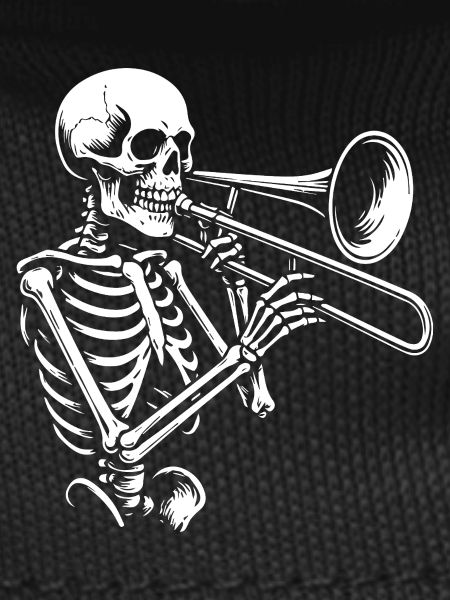 Skeleton Trumpet Jazz Silhouette