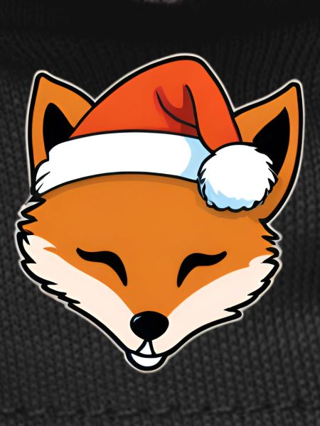 Fox with Santa Hat Graphic
