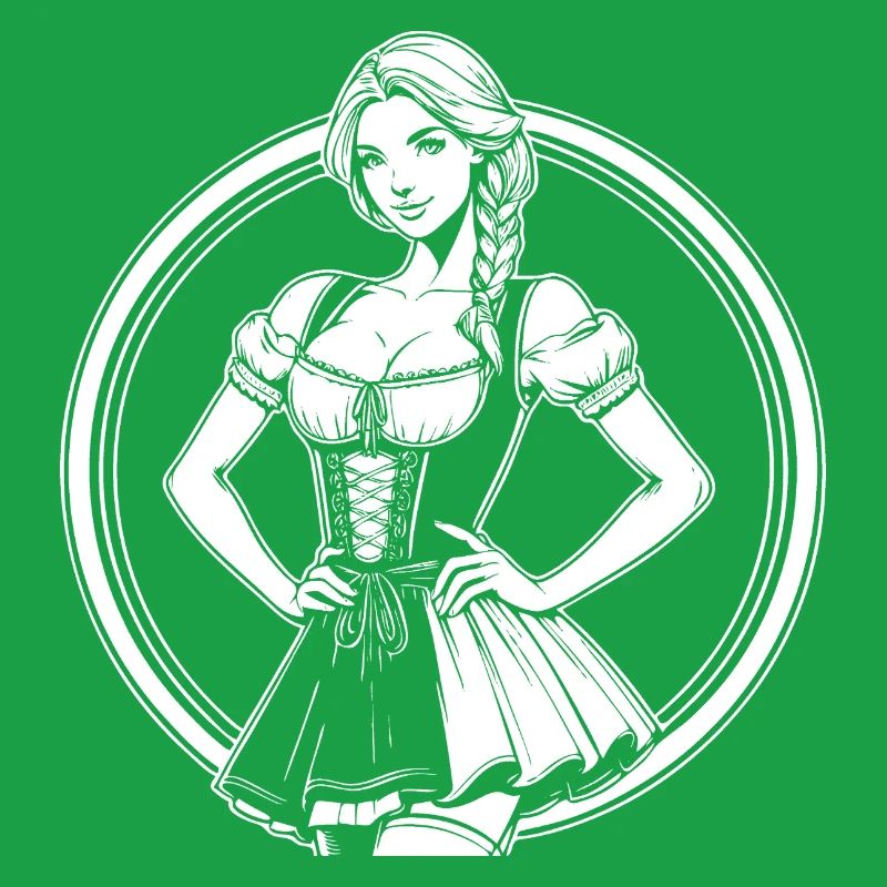 Cooles Dirndl Comic Design