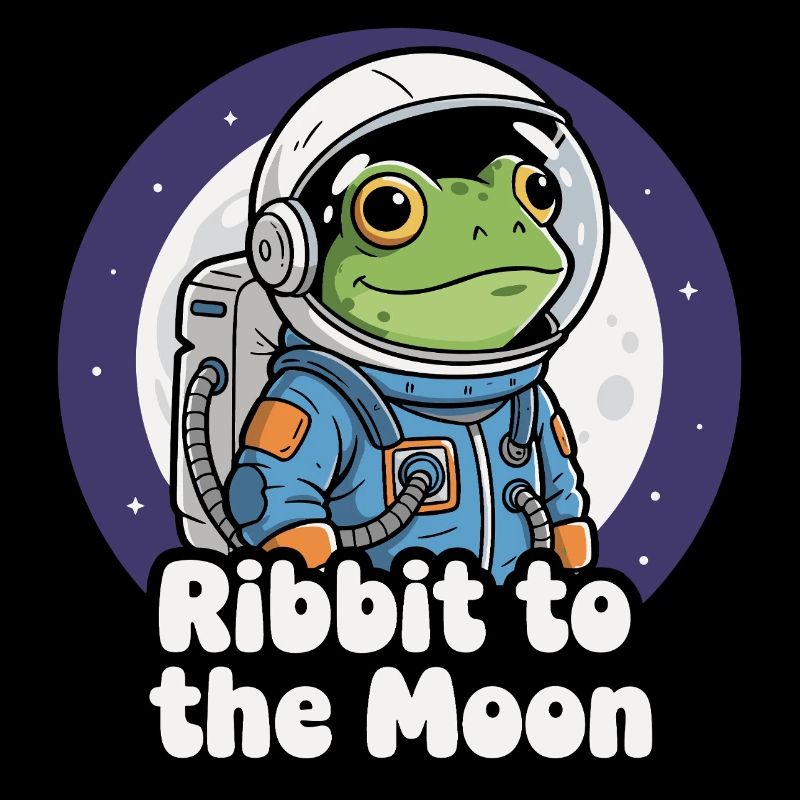 Frog Astronaut Moon Flight