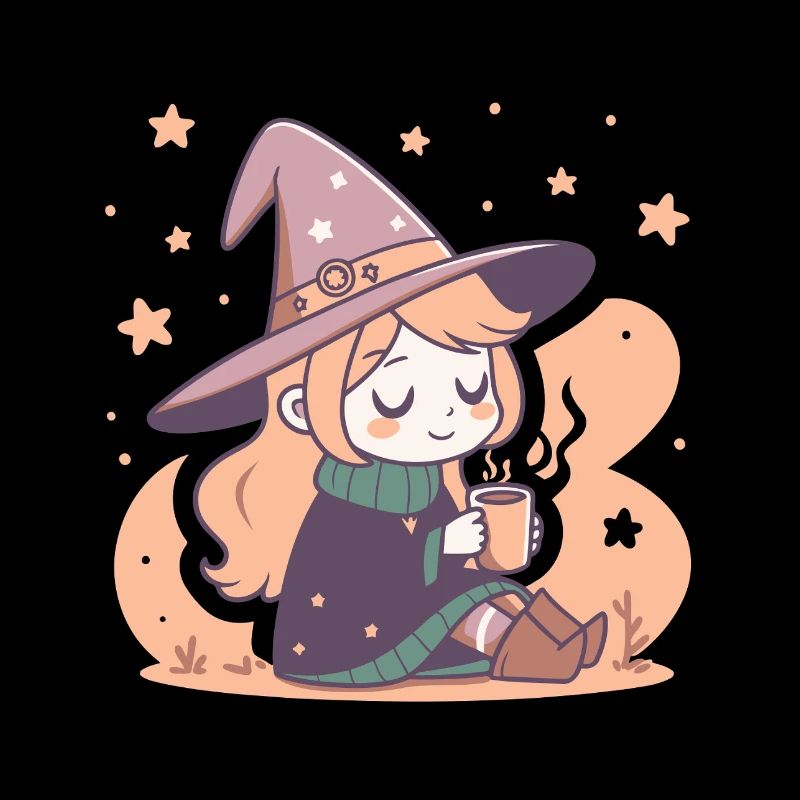 Cute Witch Cozy and Kawaii Tea