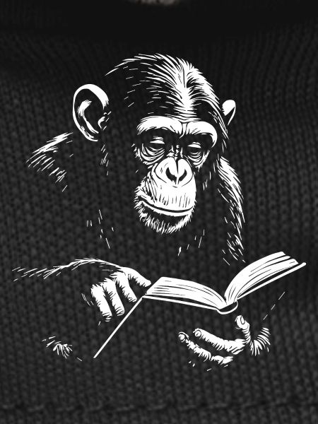 Reading Monkey Illustration
