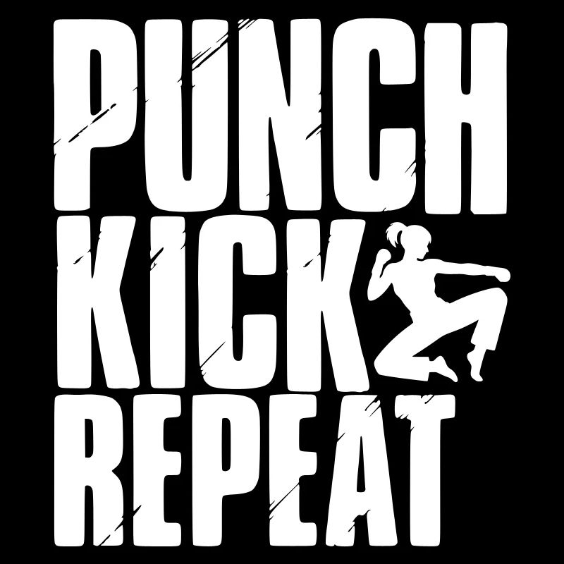 Punch Kick Repeat: Kickboxer in the jump