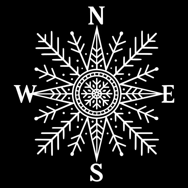 Compass with snowflake – Nordic design