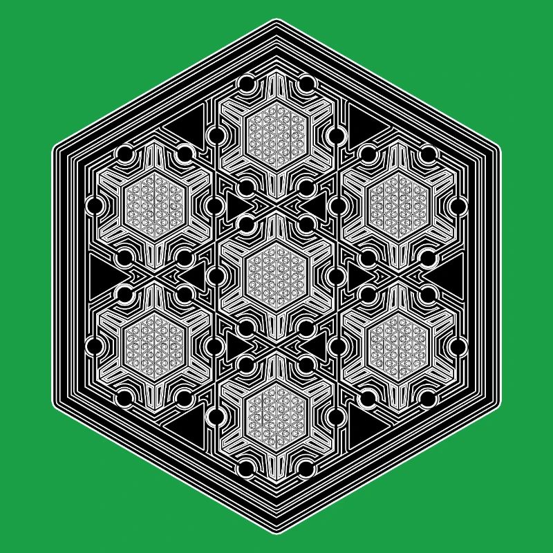 Psytrance Goa Techno Rave Geometry Hexagon Pattern