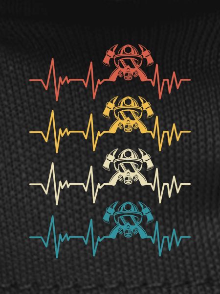 Retro Firefighter Heartbeat Firefighter