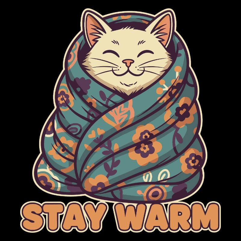 Cat Coat Stay Warm Floral Pattern
