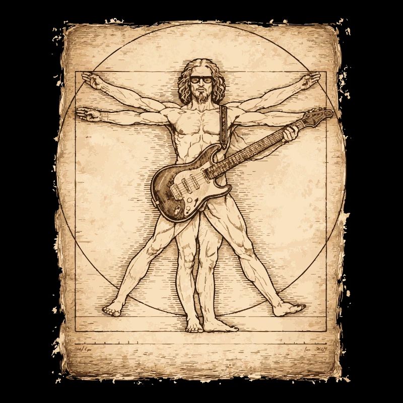 Conception du guitariste rockeur Vitruvian