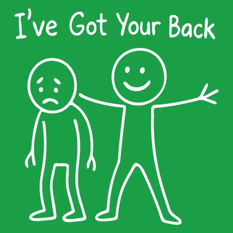 Ive Got Your Back Support Line Art Design