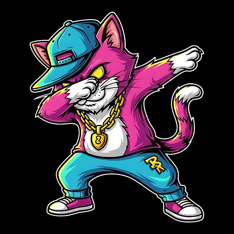 Déclaration humoristique de style de rue de Dab Cat