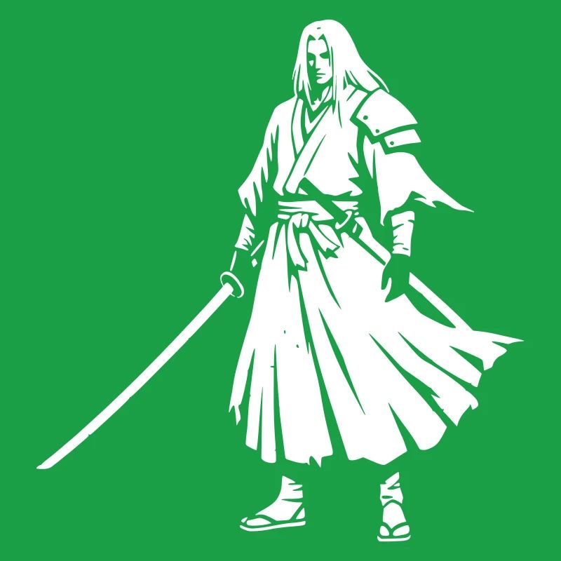 Anime Samurai Warrior Kimono Vector