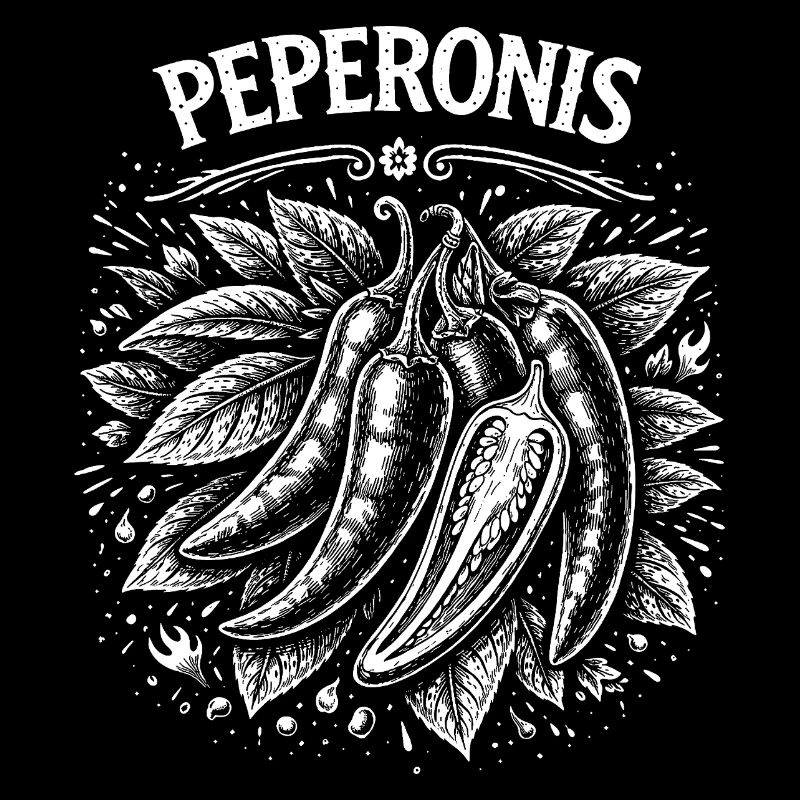 Chili Peperoni Linienkunst