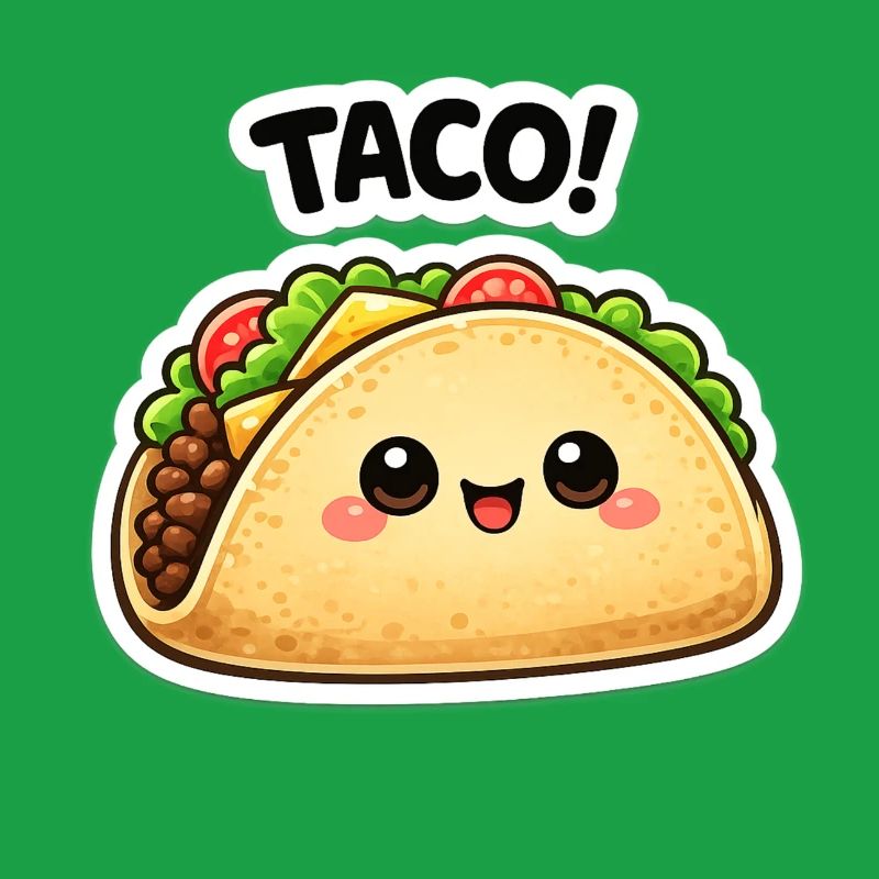 Kawaii taco with a cute face