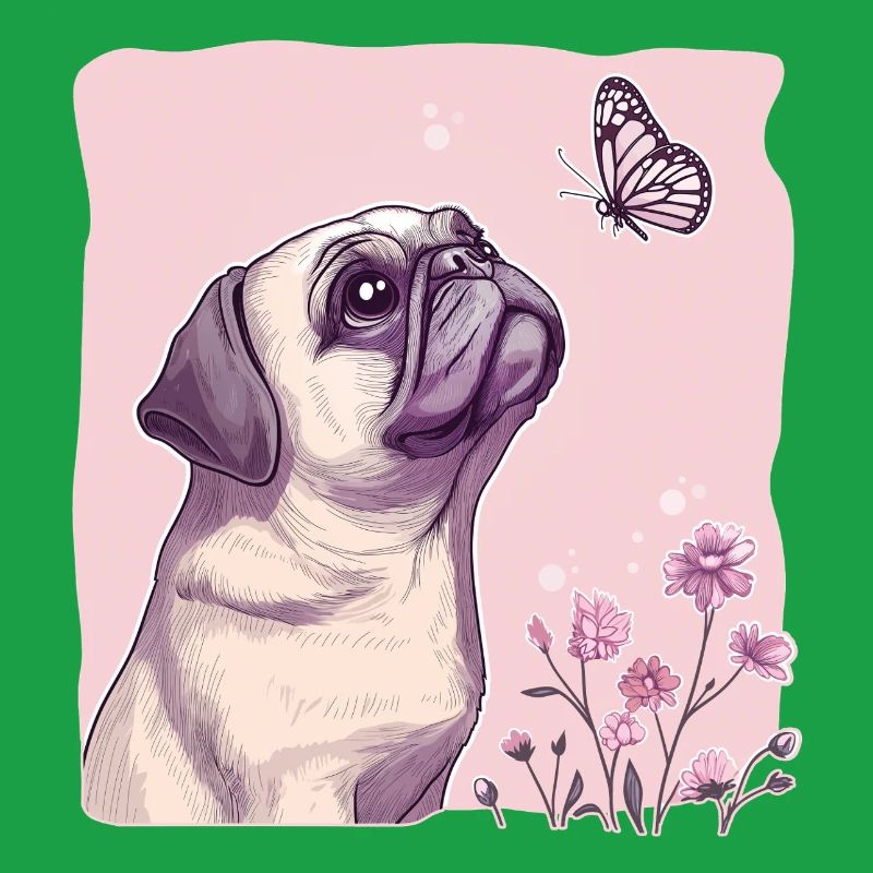 Carlin avec papillon