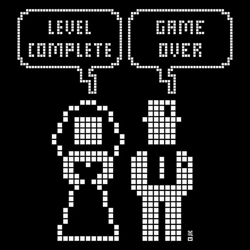 Level Complete – Game Over (Hochzeit JGA Pixel W)
