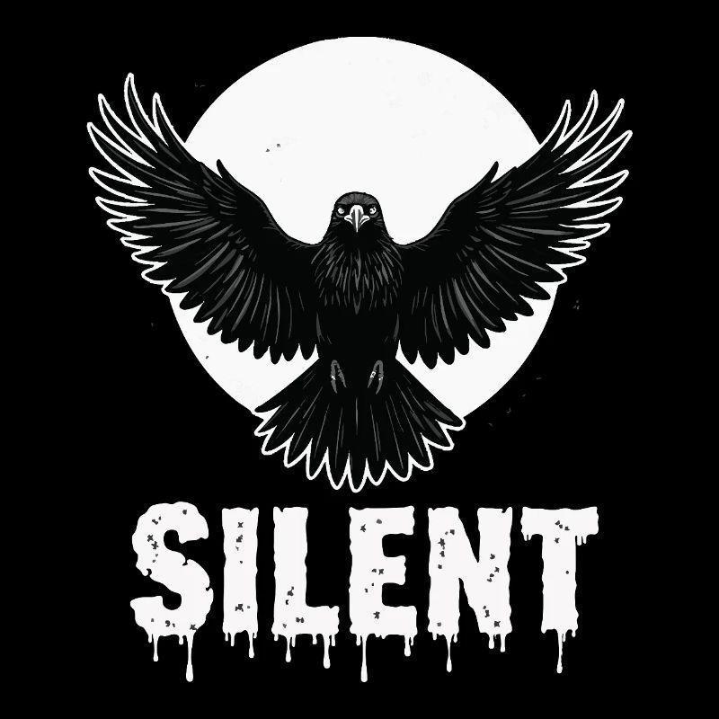 Silent – Dark Raven Gothic Motiv