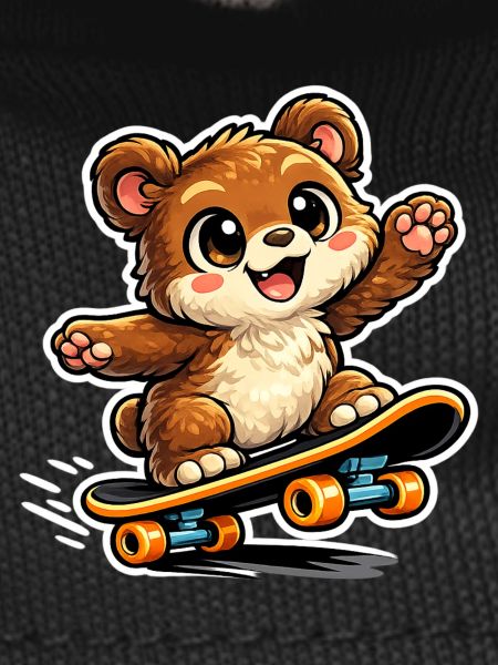 Cuddly Bear Skateboard Adventure