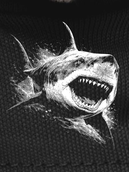 Black and White Shark Silhouette